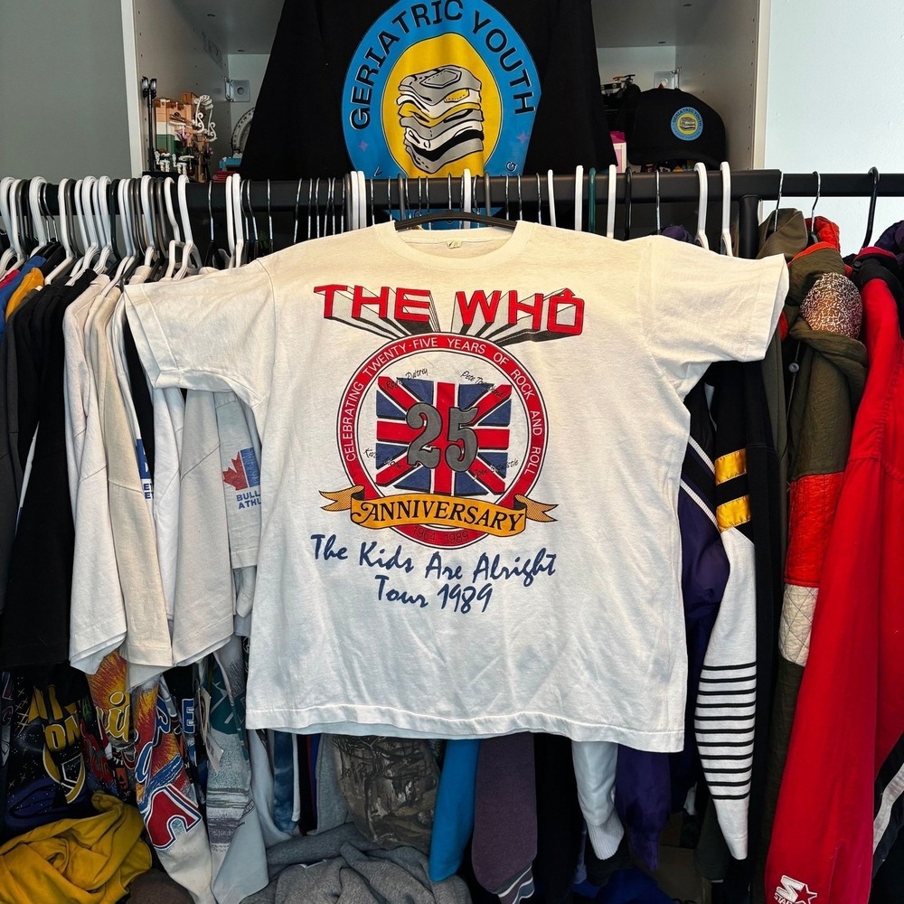 Vintage 1989 The Who 25 Years Of Rock Tour Single Stitch Band T Shirt XL USA